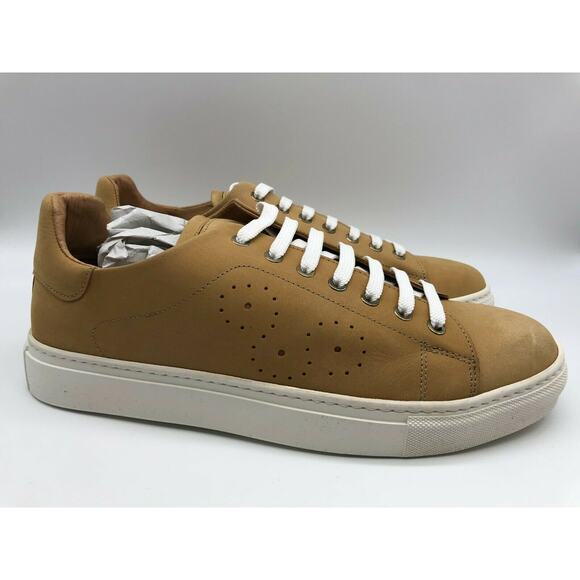 BUGATCHI Solid Nubuck Leather Sneaker In Maple Size 10 Made in Italy MSRP 275$ - Picture 2 of 12